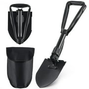 HAPOO 22.83-inch Mini Folding Shovel High Carbon Steel, Portable Lightweight Outdoor Tactical Survival Foldable Mini Shovel, Entrenching Tool, Camping, Hiking, Digging, Backpacking, Car Emergency